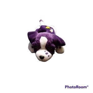 Vtg 90s Lisa Frank Violet Purple Dog Beanie Plush